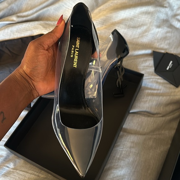 Brand new Saint Laurent YSL opyum pumps! Transparent with pure black ysl heels. - Picture 11 of 13